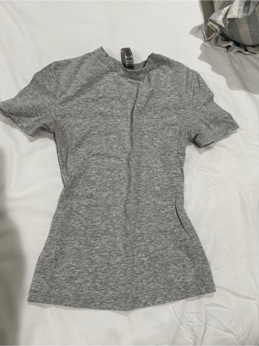 SKIMS Heather Gray Short Sleeve Crew Tee